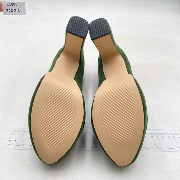 Milooey shoes Women Graceful Round Toe Platform High Heels Chunky Block Green - Picture 7 of 8